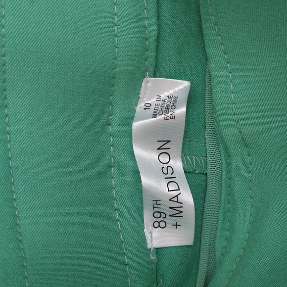 NWT 89th Madison Green Capri Tummy Control Stretch Pants Size 10 Pockets - Picture 4 of 6